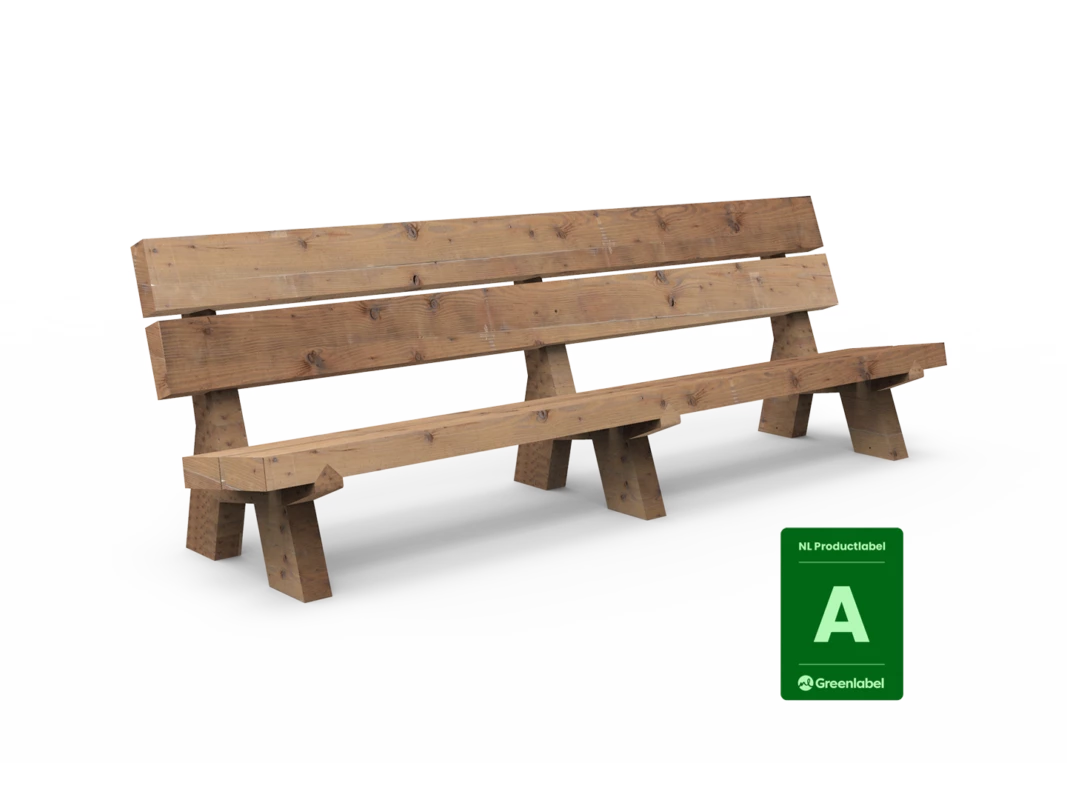 Buitenbank Vista enkelzits met rugleuning productrender