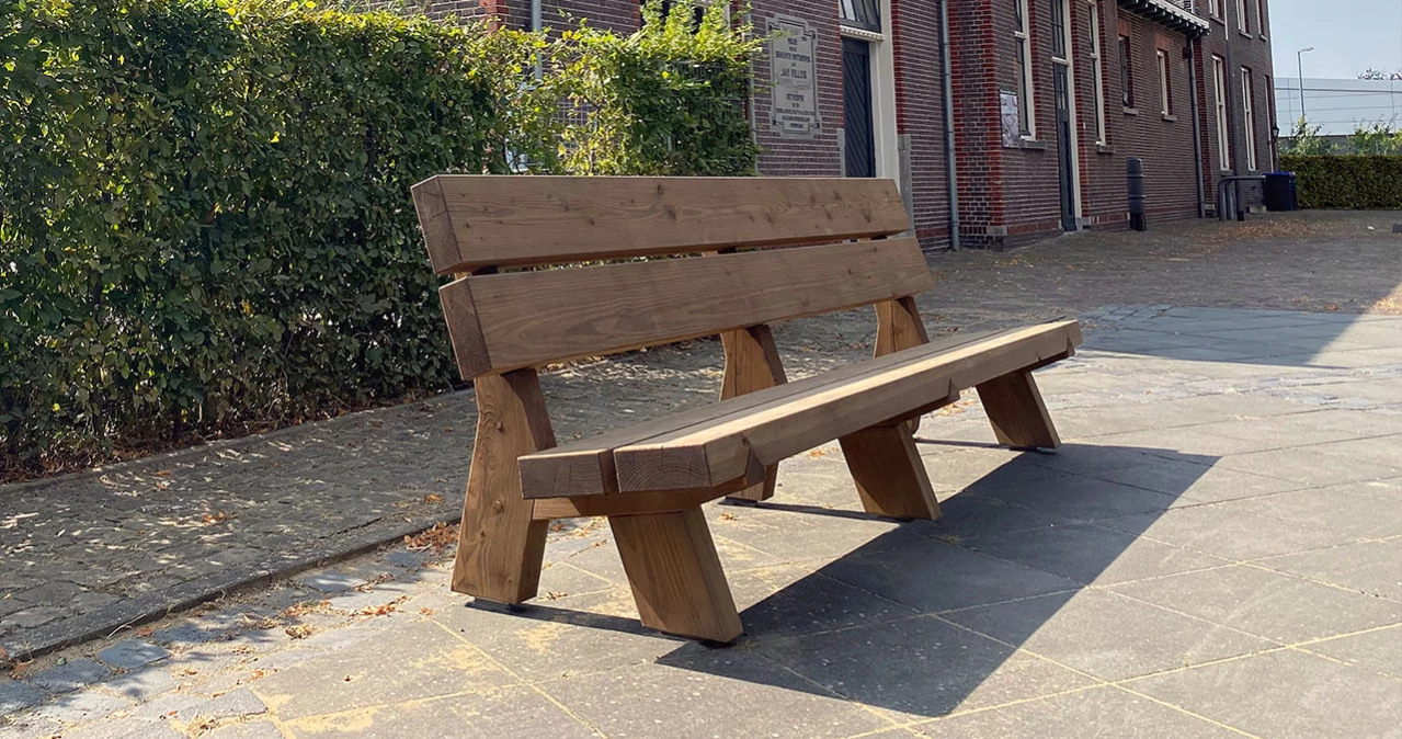 Buitenbank Vista enkelzits met rugleuning