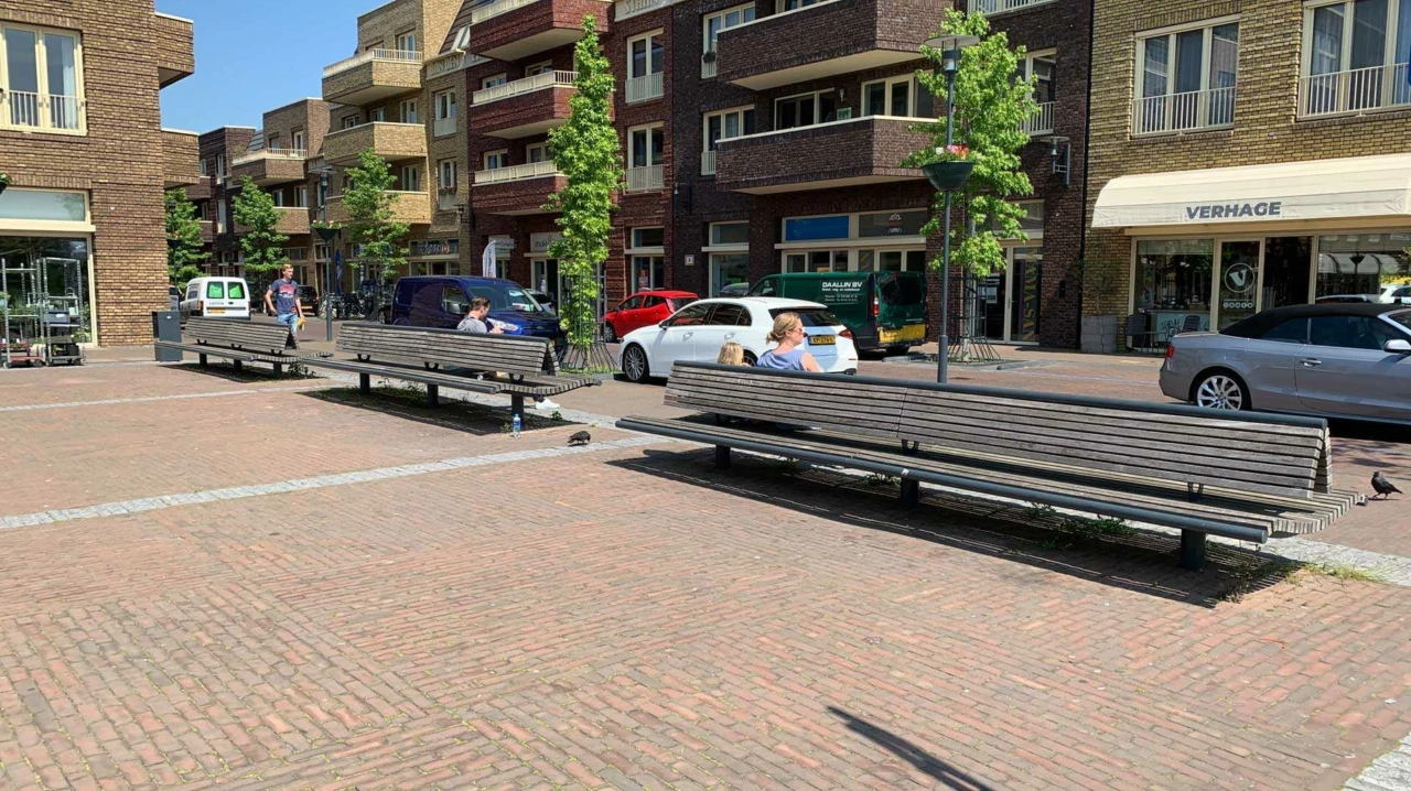 Buitenbank Wenters dubbelzits met rugleuning hout