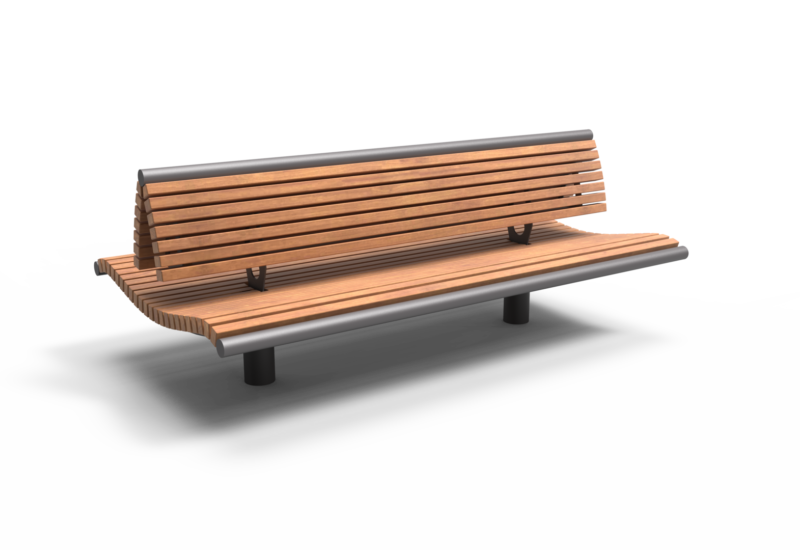Buitenbank Wenters dubbelzits met rugleuning hout productrender