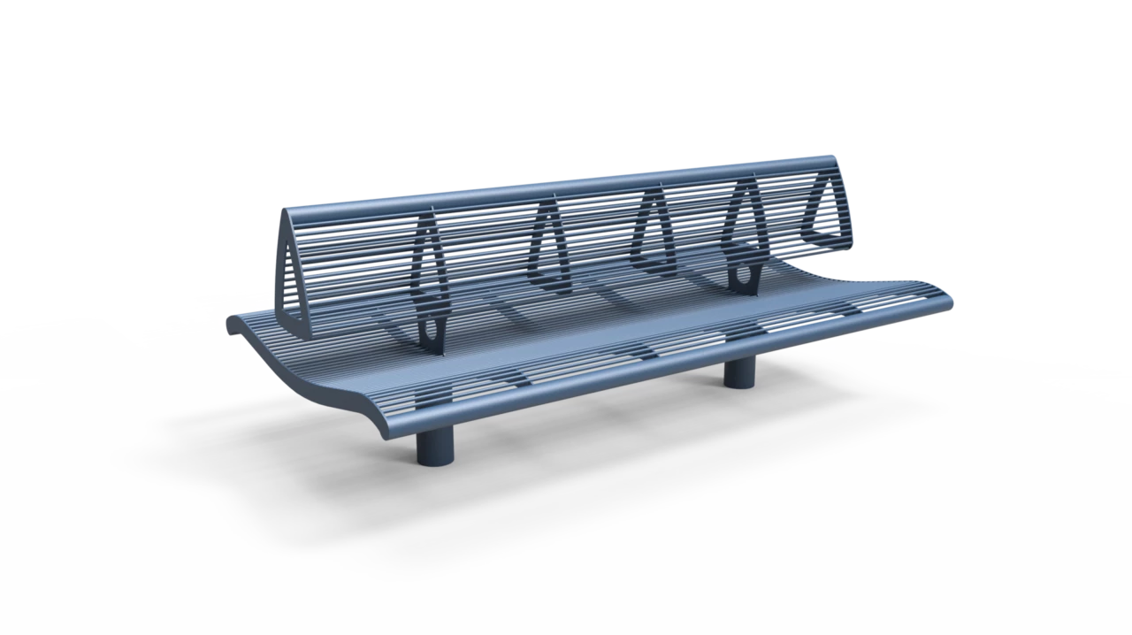 Buitenbank Wenters dubbelzits met rugleuning staal productrender