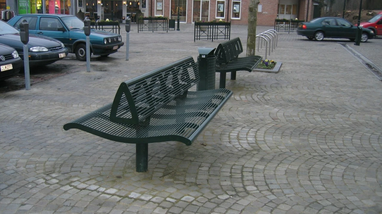 Buitenbank Wenters dubbelzits met rugleuning staal