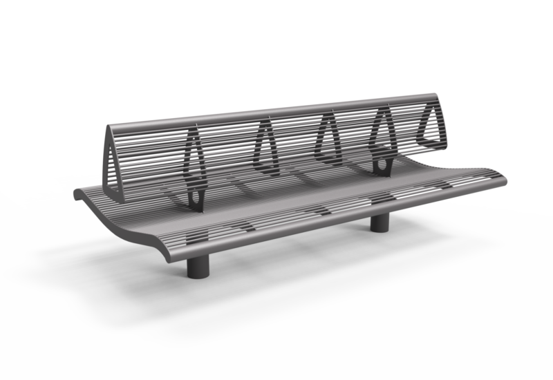 Buitenbank Wenters dubbelzits met rugleuning staal productrender