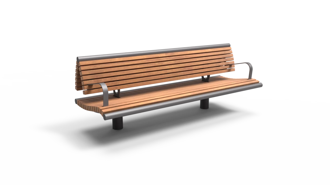 Productrender Wenters Einzelsitz mit Rücken- und Armlehne Holz 2