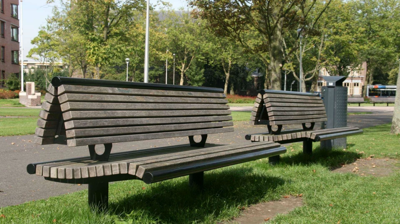 Buitenbank Wenters enkelzits met rugleuning hout
