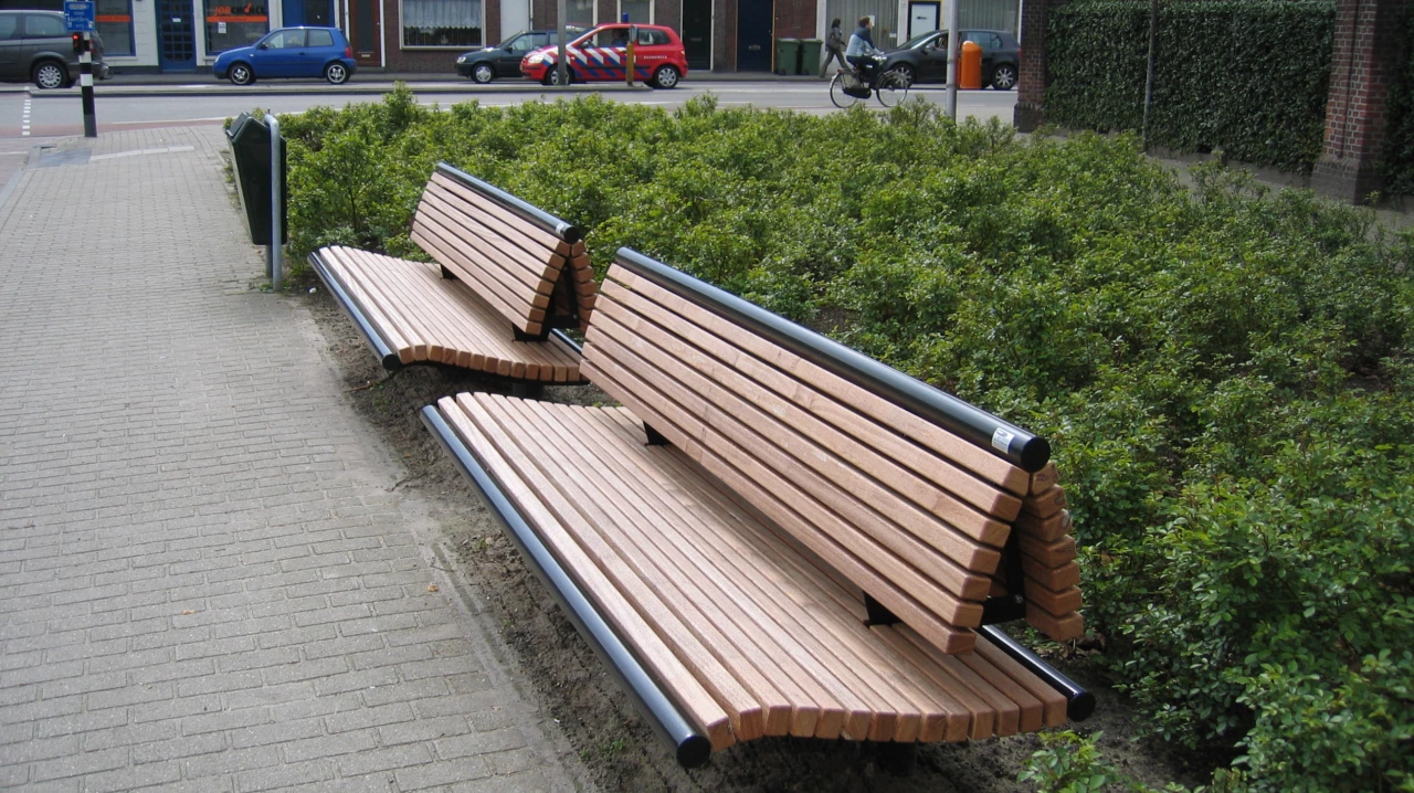 Buitenbank Wenters enkelzits met rugleuning hout