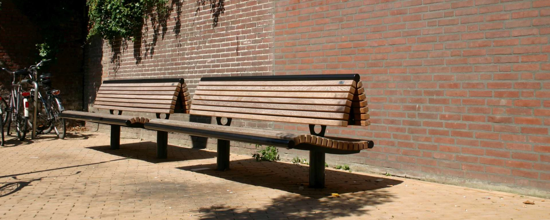 Buitenbank Wenters enkelzits met rugleuning hout