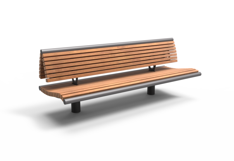 Buitenbank Wenters enkelzits met rugleuning hout productrender