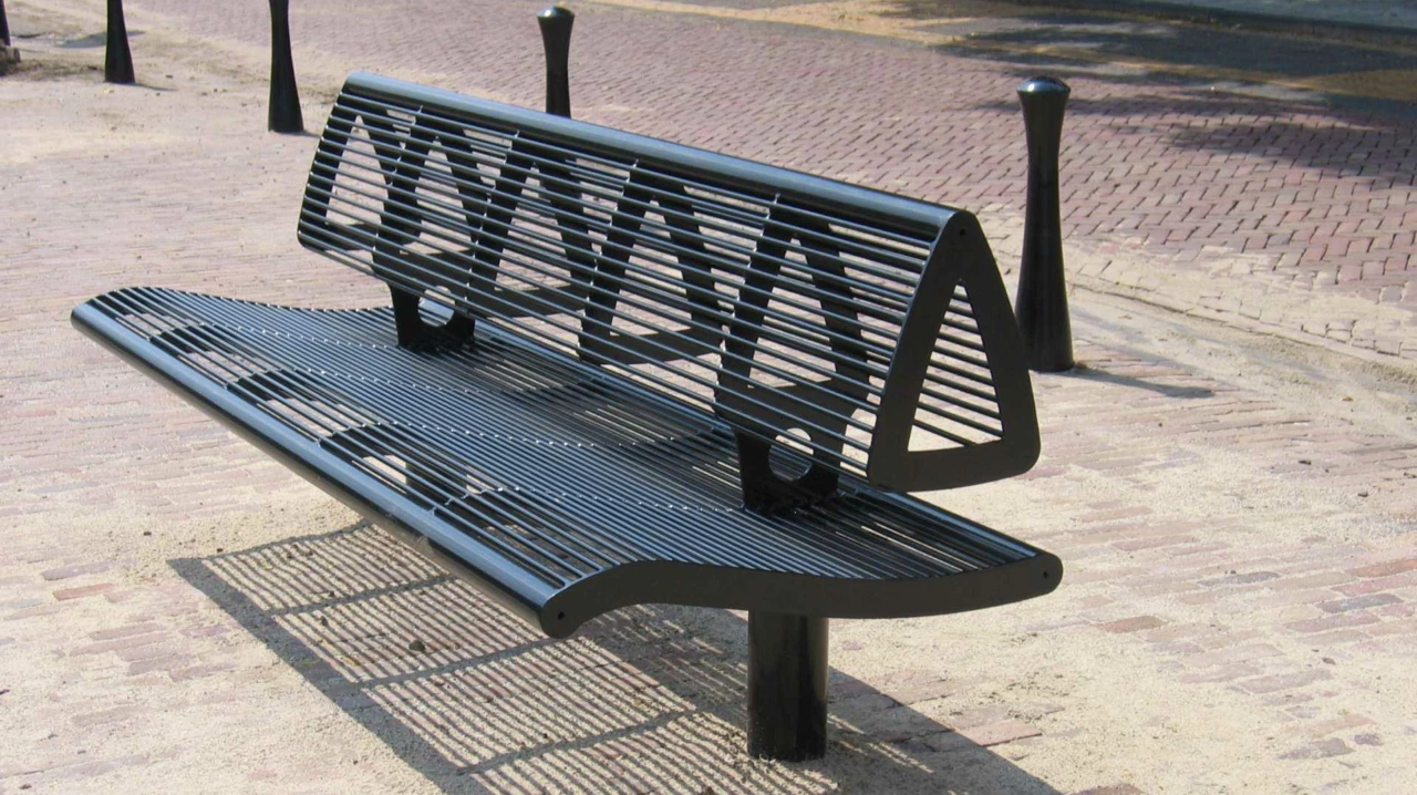 Product reference photo Wenters with backrest steel Grijsen outdoor benches 1