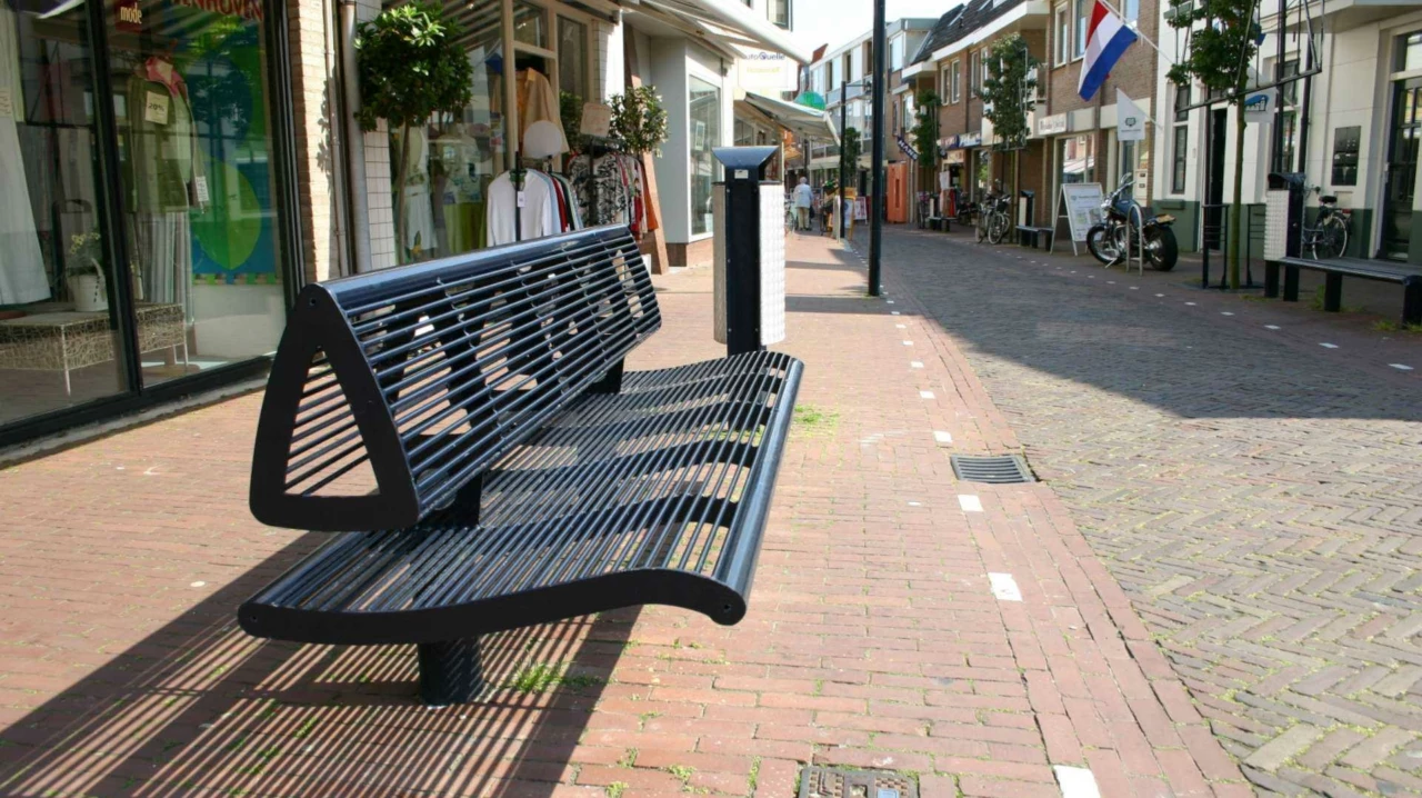 Product reference photo Wenters with backrest steel Grijsen outdoor benches