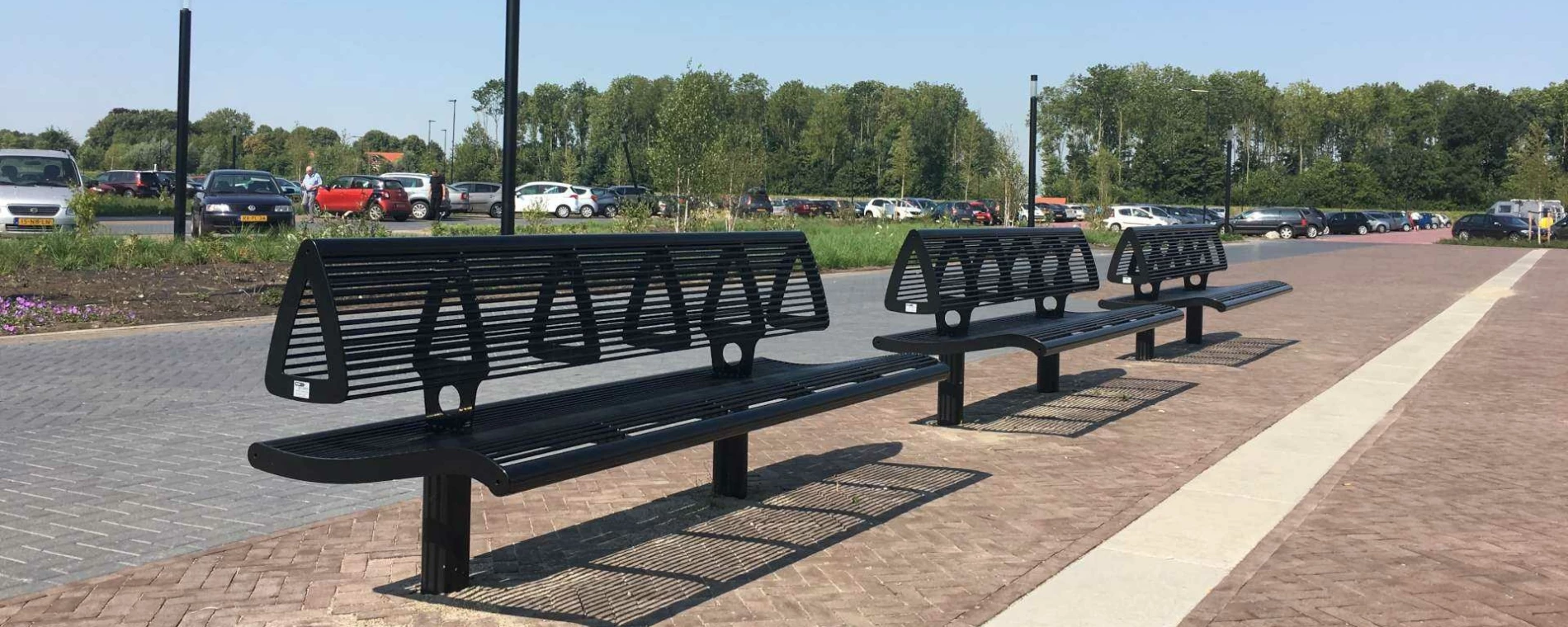 Product reference photo Wenters with backrest steel Grijsen outdoor benches 5