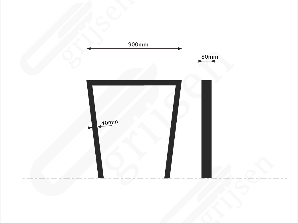 Fietsbeugel Cubic Dubbel maattekening