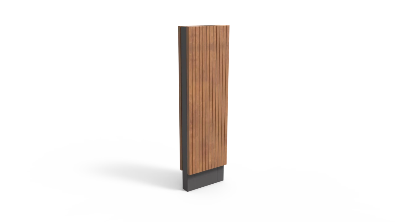 Informatiezuil Houten zuil productrender