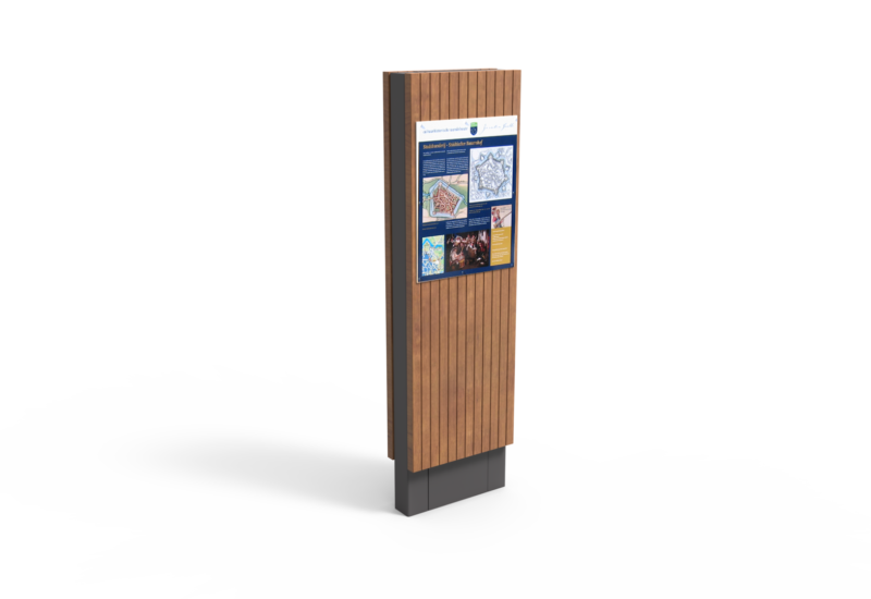 Informatiezuil Houten zuil productrender
