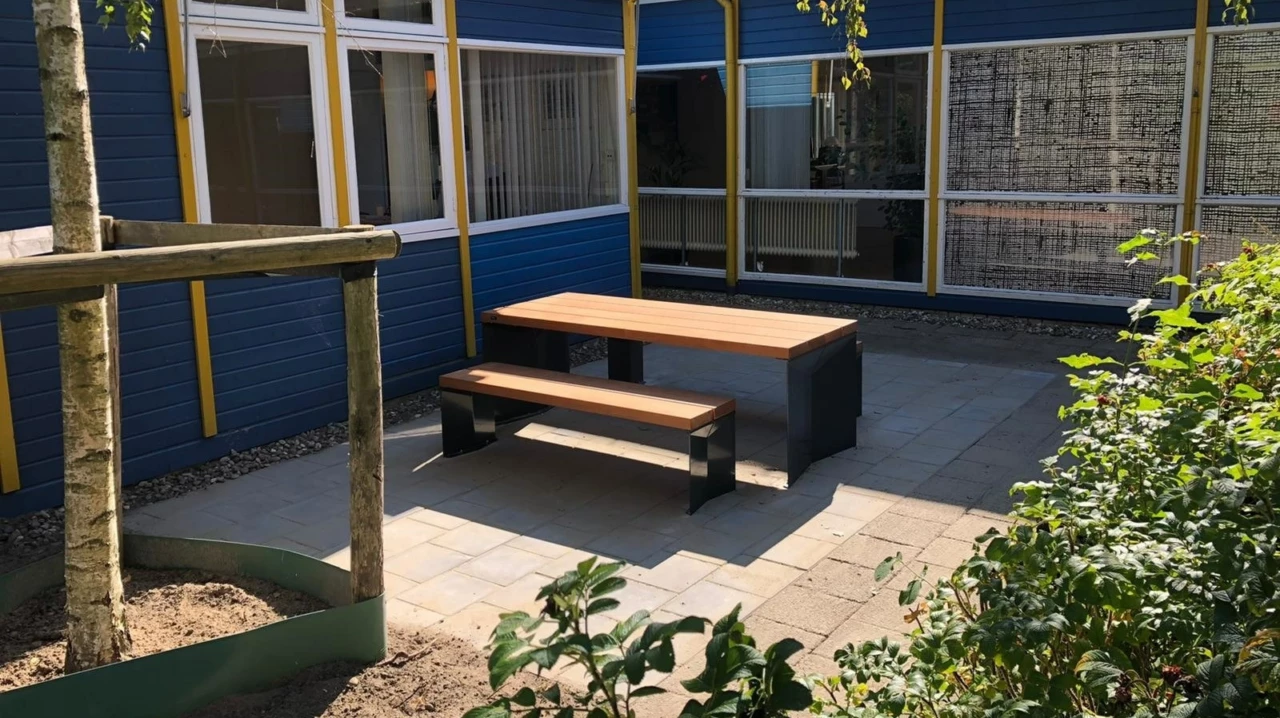 Quadrat Picknickset (Holz/Stahl) Grijsen