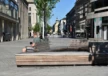 Schadowplatz Düsseldorf triangular tree bench