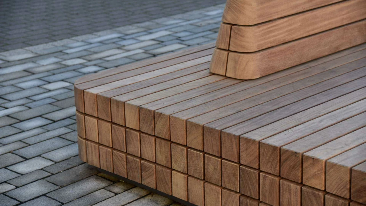 Parkbank Plane Solid Doppelsitz mit Rückenlehne Sondermodell Marktplatz Fröndenberg