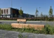Buitenbank van cortenstaal en douglashout - Pure Eco enkelzits