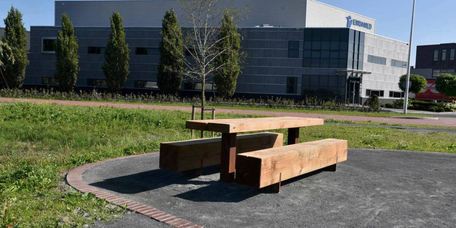Picknicktafels van cortenstaal en douglashout - Pure picknickset