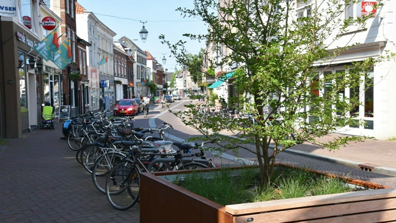 Demontabele plantenbakken bloembakken met houten zitting