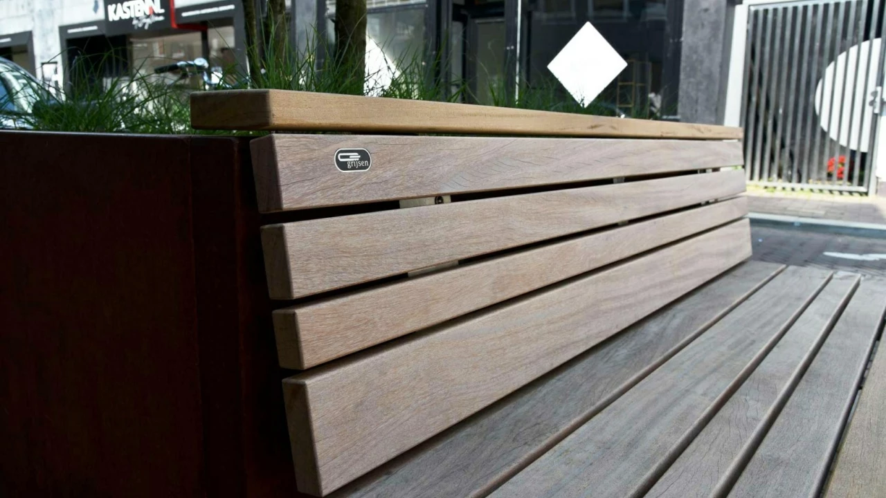 Demontabele plantenbakken bloembakken met houten zitting
