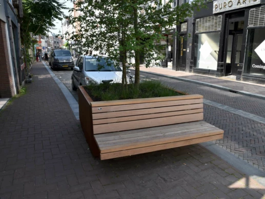 Demontabele plantenbakken bloembakken met houten zitting