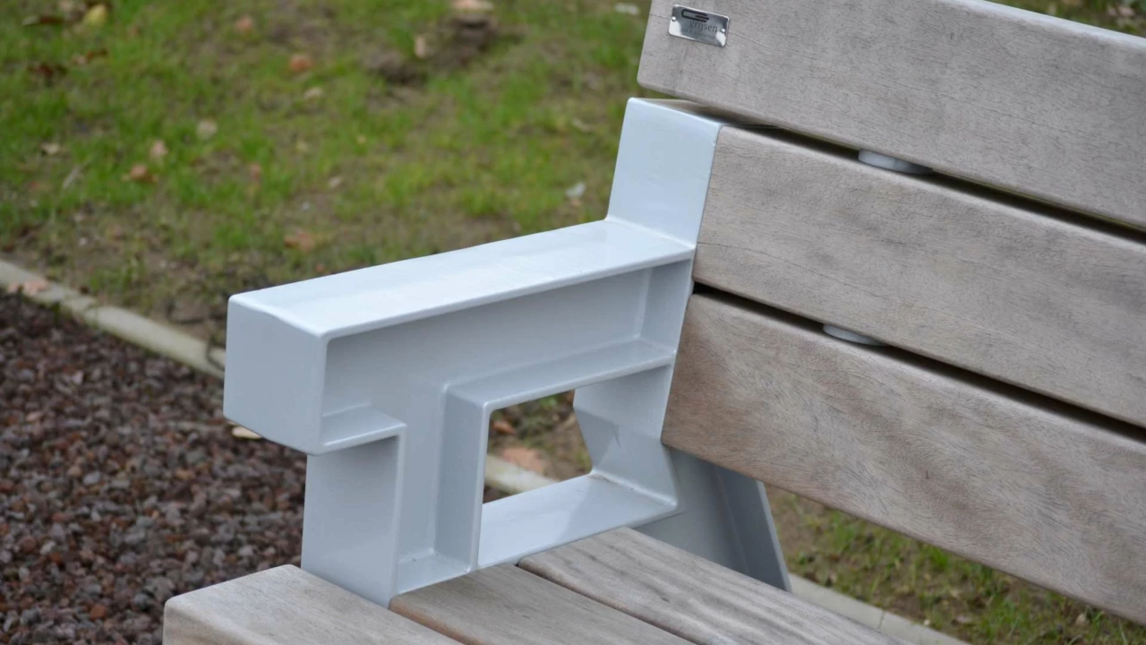 Parkbank mit Armlehnen Big Bench Grijsen