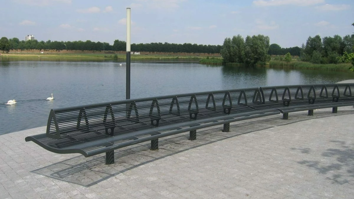 Buitenbank straatmeubilair wenters staal dubbelzijdig met rugleuning 2 1200x900