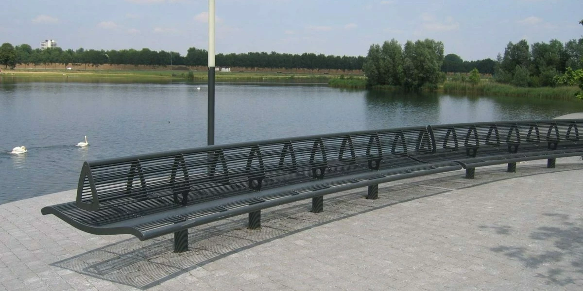 Parkbank Wenters Stahl Doppelsitz mit Rückenlehne Sondermodell Oostplas Goirle