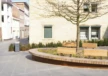 Valkenburg Historisch Centrum cortenstalen plantenbak met zittingen 7