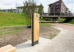 Infosäule Informationstafel aus Holz 100 jährige Veldhoven